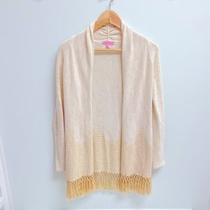 EUC Lilly Pulitzer Tatum Long Fringe Cardigan XXS